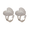 Brass Micro Pave Clear Cubic Zirconia Cuff Earrings EJEW-Z111-03P-02-4