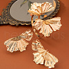Ginkgo Leaf Alloy Cuff Bangles & Stud Earrings Sets FS-WGAE903-01-4