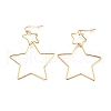Interlock Double Open Star Dangle Earrings EJEW-C007-01G-1