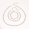 Stainless Steel Twist Link Chain Necklace & Bracelet & Anklet Sets for Women VF6522-1-1