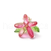Flower Glass Pendants Decorations HJEW-MZ00213-04-4