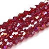 Transparent Electroplate Glass Beads Strands EGLA-A039-T6mm-B27-1
