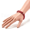 Bling Polymer Clay Rhinestone Curved Tube Beads Stretch Bracelet for Women BJEW-JB07490-3