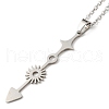 201 Stainless Steel Arrow & Sun & Star Pendant Necklace with Cable Chains NJEW-Q317-19P-2