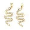 Rack Plating Brass Micro Pave Clear Cubic Zirconia Pendants KK-M260-03G-1