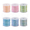 Beadthoven 6Rolls 6 Colors 12-Ply Polyester Cords OCOR-BT0001-05-2