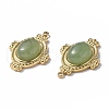 PVD Vacuum Plating 201 Stainless Steel Natural Green Aventurine Pendants STAS-C064-VC879-4