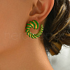 Stainless Steel Enamel Vortex Spiral Stud Earrings LD7600-1-2