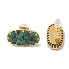 304 Stainless Steel Turquoise Oval Stud Earrings for Women EJEW-R010-01G-01-3