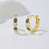 S925 Sterling Silver Heart with Evil Eye Hoop Earrings FZ8040-1-2