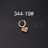 Brass Micro Pave Clear Cubic Zirconia Hoop Cartilage Earrings WG1A959-19-1