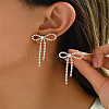 Bowknot Brass Dangle Stud Earrings FS-WGC797A-03-1
