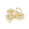 Rack Plating Brass Micro Pave Clear Cubic Zirconia Pendants KK-Z060-06G-01-2