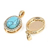Synthetic Turquoise(Dyed) Oval Pendants KK-U043-47G-E-2