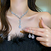 Teardrop Brass Rhinestone Jewerly Sets WGFAAA4-05-1