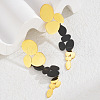 304 Stainless Steel Oval Tassel Stud Earrings EJEW-M101-05-1