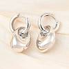 Nuggets Brass Hoop Earrings for Women EJEW-U057-06B-02P-1