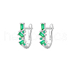 Elegant Geometric 925 Sterling Silver Cubic Zirconia Hoop Earrings TC0914-4-1