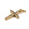 Brass Micro Pave Clear Cubic Zirconia Pendants KK-WH0035-79-3