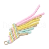 2Pcs Glass Seed Beaded Tassels Pendants PALLOY-MZ00659-5