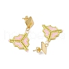 MIYUKI Delica Beads & 304 Stainless Steel Dangle Stud Earrings EJEW-MZ00418-03-4