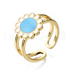 Brass Enamel Cuff Rings RJEW-S045-114-NR-3