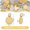 SUPERFINDINGS 48Pcs 2 Colors 304 Stainless Steel Charms STAS-FH0002-29B-2