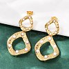 304 Stainless Steel Nuggets Dangle Stud Earrings EJEW-S265-02G-1