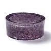 Resin with Natural Amethyst Chip Stones Ashtray DJEW-F015-01A-2