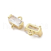 10Pcs Brass Crystal Rhinestone Connector Charms KK-V006-04G-05-3