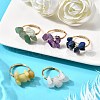 5Pcs Natural Gemstone Finger Rings RJEW-TA00202-1