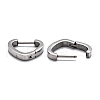 304 Stainless Steel Heart Huggie Hoop Earrings STAS-H156-15P-3