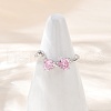 Bowknot Sterling Silver Cubic Zirconia Adjustable Cuff Rings for Women RJEW-B128-07-1