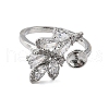 Brass Pave Clear Cubic Zirconia Earring Findings KK-D369-10P-2