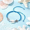 Natural Cowrie Shell Braided Bead Bracelets for Women BJEW-JB11765-06-1