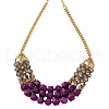 Bohemian Style Alloy & Acrylic & Glass Necklaces & Dangle Earrings Sets FS-WG44648-01-5