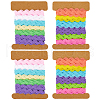 Gorgecraft 4 Cards 2 Styles  Polyester Wavy Fringe Trim Ribbon DIY-GF0009-48C-1