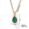 Exquisite Fashion Rose Necklace with Full Rhinestone Water Drop Pendant FM1408-2-1