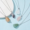 Natural Mixed Gemstone Nugget Pendant Necklaces NJEW-JN04507-2