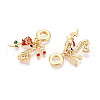 Brass Micro Pave Clear Cubic Zirconia Pendants KK-N271-06G-2