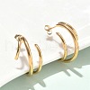304 Stainless Steel Triple Stud Earrings EJEW-Z098-16G-3