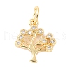 Brass Micro Pave Clear Cubic Zirconia Pendant KK-B055-01G-1