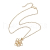 Round Shell Pearl Macrame Pouch Pendant Necklaces NJEW-JN04955-01-6