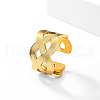 Stainless Steel Irregular Cross Open Cuff Ring for Daily Vacation Holiday Accessory CK8192-5