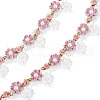 GOMAKERER 2 Yards Polyester Embroidery Flower Lace Trim OCOR-GO0001-22-1