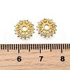 Flower Brass Micro Pave Cubic Zirconia Bead Caps KK-K300-04B-G-3