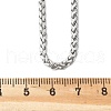 Tarnish Resistant 304 Stainless Steel Wheat Chain Necklaces NJEW-O058-26P-3