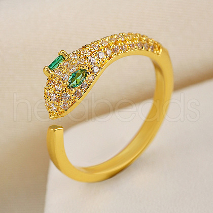 Snake Brass Micro Pave Cubic Zirconia Cuff Rings FS-WG5D2E3-04-1