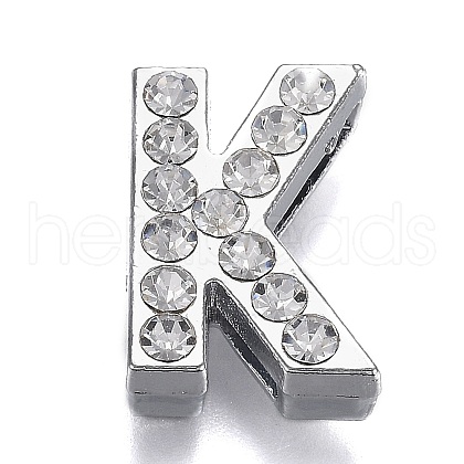 Alloy Letter Slide Charms RB-F034-01K-P-RS-1