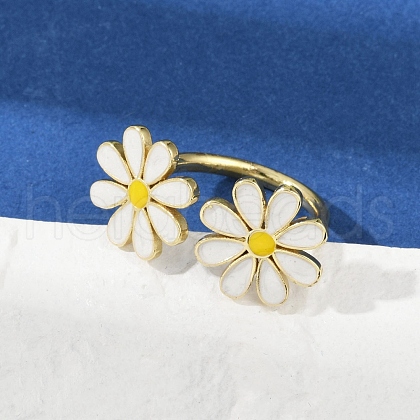 Brass Cuff Rings for Women RJEW-C129-01G-1